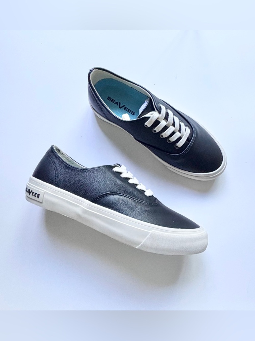 SeaVees Legend Leather Sneakers Black Leather 7 New